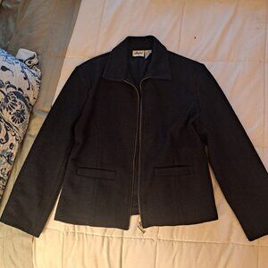 Navy blue tailored wool coat